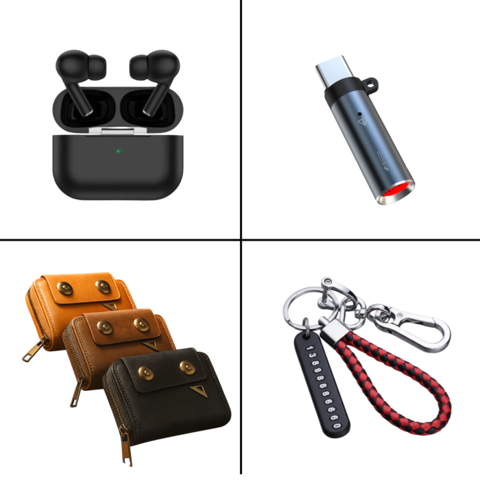4 in 1 Combo – OnePlus AirPods+Type-C Lighter+Card Holder Moneybag+Number Keyring - Image 1