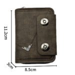 Men’s Short Wallet – Double Buckle, Zipper, Large Capacity PU Leather Purse & Card Holder - Image 4