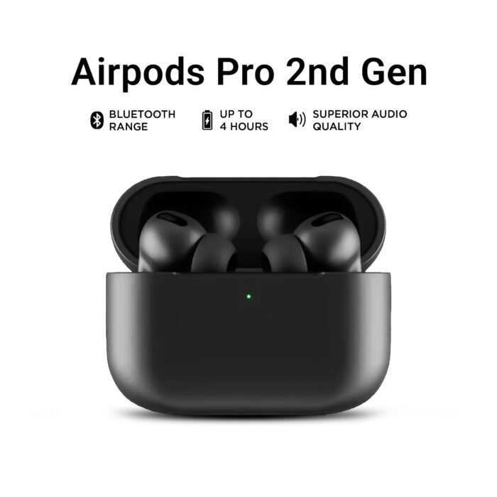 AirPods Pro 2nd Gen Black Edition ANC Bluetooth Wireless Earbuds Type C - Dubai Variant - AIRPRO2B - Image 4
