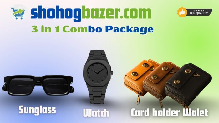 3 in 1 combo sunglass watch and wallet - Image 1