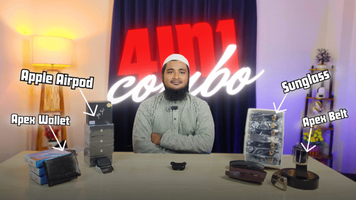 4in1 (1) 4 in 1 combo apple airbuds, walet, belt, primium sunglass 1350 - Image 1