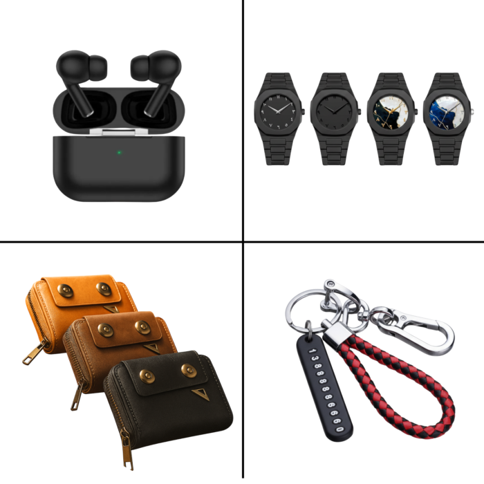 4 in 1 Combo Package – OnePlus AirPods+Arabic Aura Watch+Card Holder Moneybag+Number Keyring - Image 1