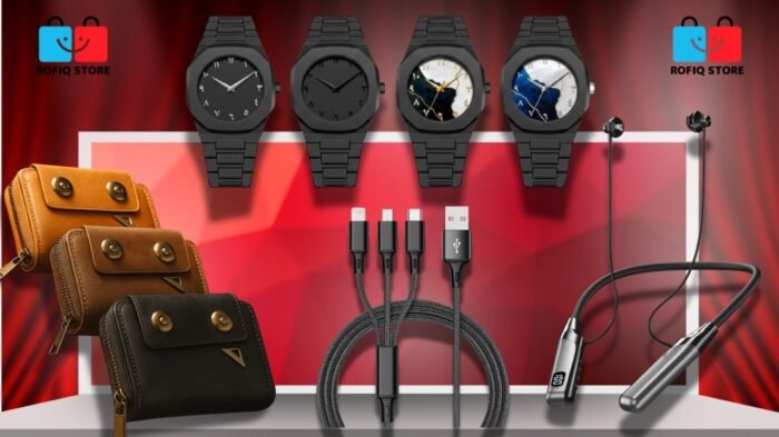 4 in 1 combo regersi necband, walet, watch, cable 1180 free delivery - Image 1