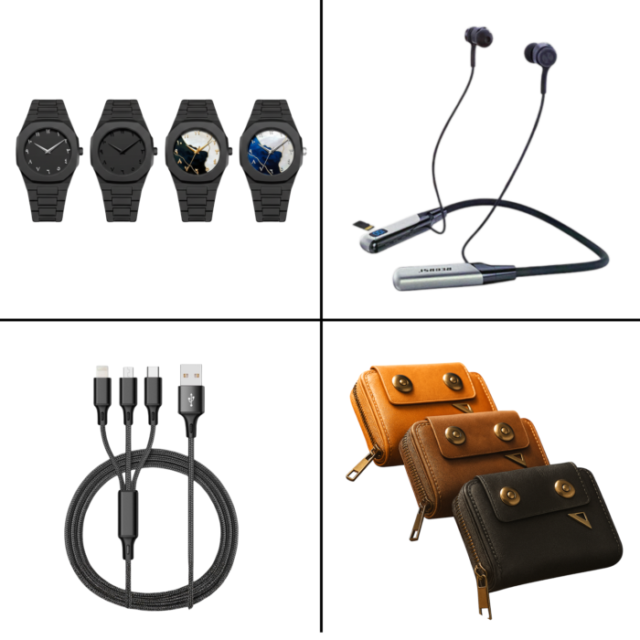 4 in 1 Combo Package – Recrsi 200H Neckband+Arabic Aura Watch+Card Holder Moneybag+3 in 1 Charging Cable - Image 1