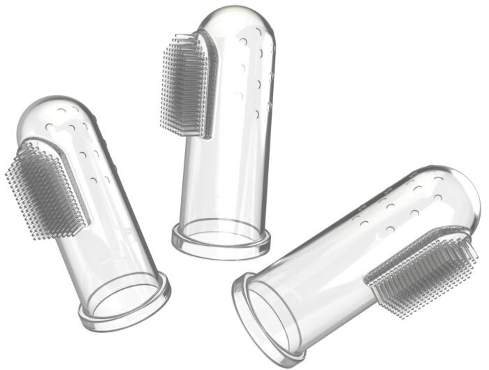 Baby Silicone Finger Toothbrush with Storage Case | Soft Gum Massager & Tongue Cleaner | BPA Free Infant Oral Care Brush (0-24 Months/3M+) | Kids Finger Tooth Brush - Image 2