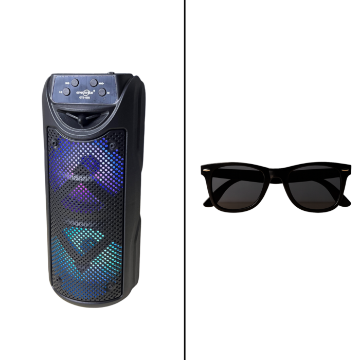 2 in 1 Combo Package – Double 4'' Speaker+OneGlass Sunglass - Image 1