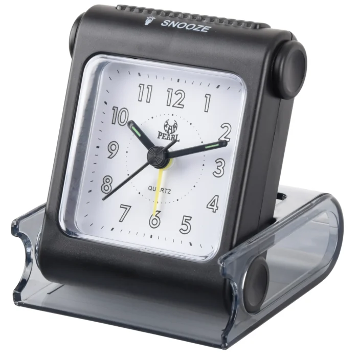 Pearl Travelling Alarm Clock BH Chair system Table Alarm Clock Quality sound Travelling Alarm Clock SIZE: 4 INCH 1 pencil Battery support {DEYA HOBE NA} Light Button Alarm switch,ON/OFF - Image 2