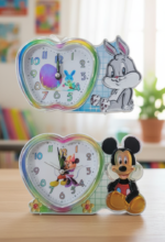 Cute Digital Table Clock with Alarm | Rabbit & Mickey Mouse Table Clock | Smart Digital Bedroom Clock for Study & Home