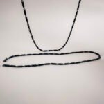 Black Stainless Steel Chain Necklace | Unisex Beaded Long Chain for Men & Women | Trendy Fashion Necklace, Gothic & Hip Hop Jewelry