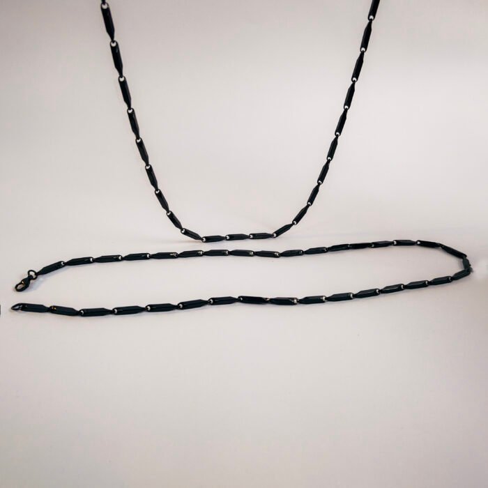 IMG20251120174447 Black Stainless Steel Chain Necklace | Unisex Beaded Long Chain for Men & Women | Trendy Fashion Necklace, Gothic & Hip Hop Jewelry - Image 1