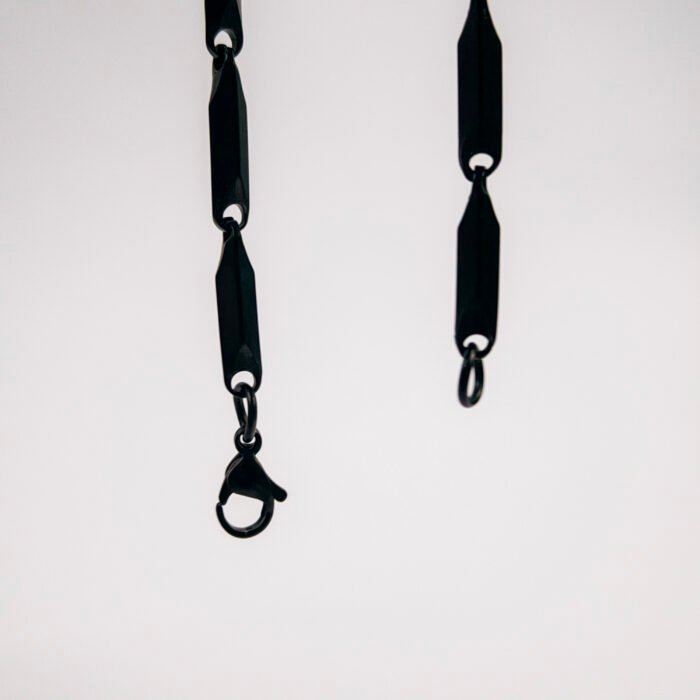 Black Stainless Steel Chain Necklace | Unisex Beaded Long Chain for Men & Women | Trendy Fashion Necklace, Gothic & Hip Hop Jewelry - Image 2