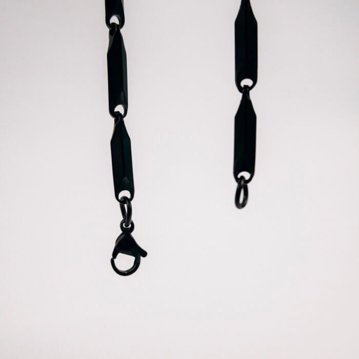 Black Stainless Steel Chain Necklace | Unisex Beaded Long Chain for Men & Women | Trendy Fashion Necklace, Gothic & Hip Hop Jewelry - Image 2