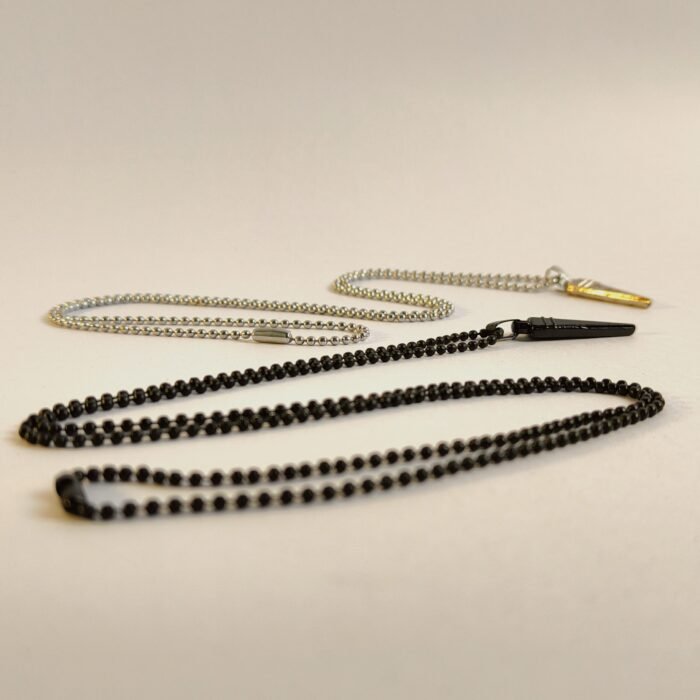Black Spike Pendant Necklace for Men & Women | Gothic Punk Pendant with Ball Chain | Trendy Black/Silver Spike Necklace - Image 2