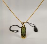 Bar Pendant Necklace for Men & Women | Gold & Black Bar Necklace | Minimalist Geometric Pendant with Ball Chain - Image 3