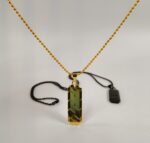 Bar Pendant Necklace for Men & Women | Gold & Black Bar Necklace | Minimalist Geometric Pendant with Ball Chain - Image 3