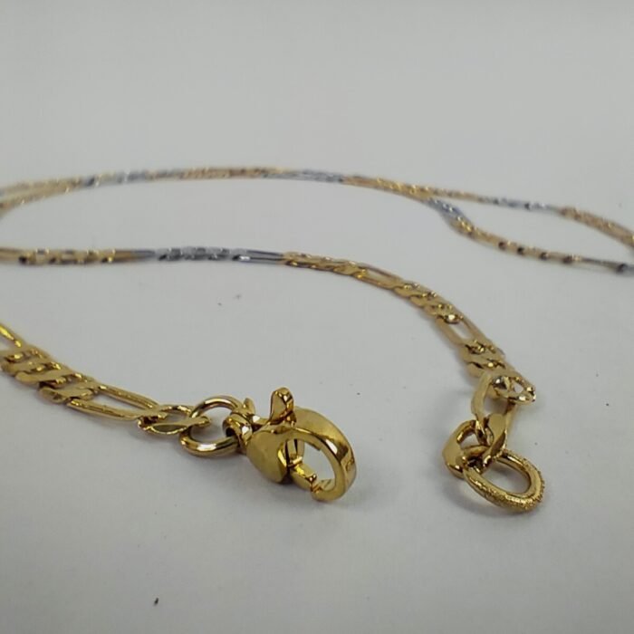 Two-Tone Figaro Chain Necklace for Men & Women | Gold & Silver Stainless Steel Chain - Image 2