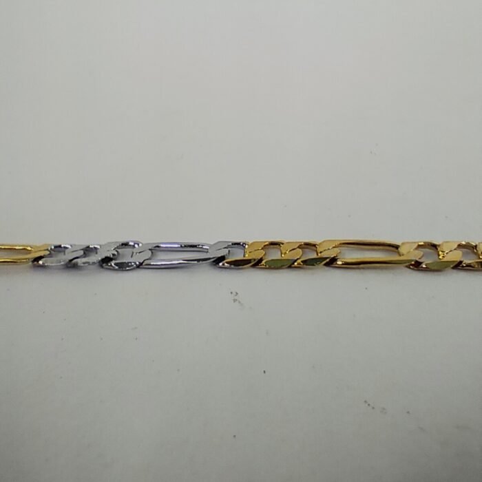 Two-Tone Figaro Chain Necklace for Men & Women | Gold & Silver Stainless Steel Chain - Image 3