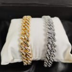 Iced Out Cuban Link Bracelet for Men & Women | Gold & Silver Zircon Bling Bracelet