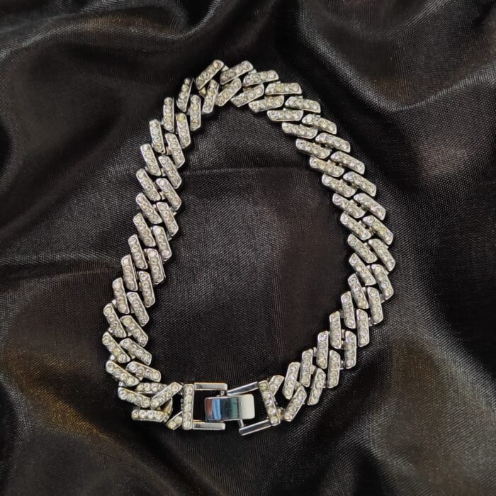 Iced Out Cuban Link Bracelet for Men & Women | Gold & Silver Zircon Bling Bracelet - Image 4