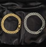 Iced Out Cuban Link Bracelet for Men & Women | Gold & Silver Zircon Bling Bracelet - Image 2