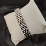 Silver Tone Link Chain Bracelet for Men & Women | Stainless Steel Woven Bracelet - Image 3
