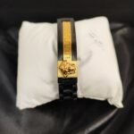 Premium Versace Black Gold Bracelet for Men | Medusa & Greek Key Inspired Stainless Steel Link Chain - Image 4