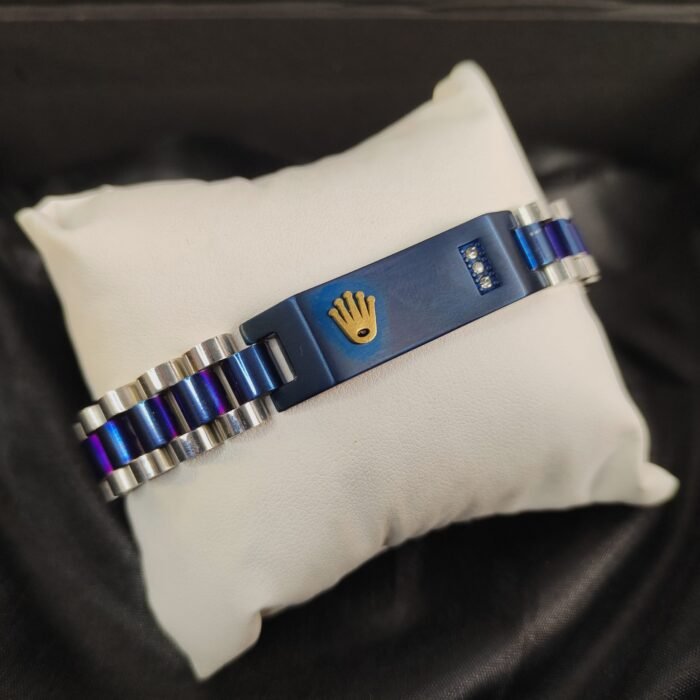 Premium Rolex Inspired Men’s Two-Tone Stainless Steel Crown Design Bracelet | Designer Link Chain Fashion Jewelry - Image 1