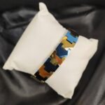 Ceramic Blue Gold Bracelet for Men | Geometric Stainless Steel Masculine Bracelet | Modern Trendy Fashion Jewelry