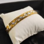 Gold Silver Zircon Bracelet for Women | Luxury Wavy Design Ladies Bracelet | Elegant Party & Wedding Fashion Jewelry