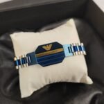 Premium Armani Inspired Men’s Two-Tone Stainless Steel Link Chain Bracelet | Designer Style Fashion Jewelry - Image 3