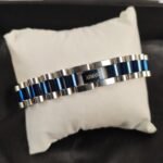 Premium Armani Inspired Men’s Two-Tone Stainless Steel Link Chain Bracelet | Designer Style Fashion Jewelry - Image 2