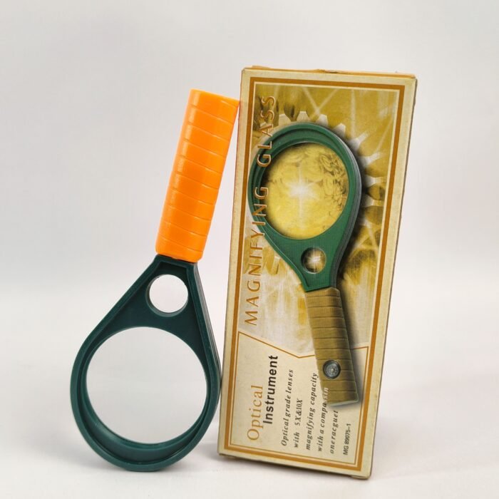5X & 10X Dual Lens Optical Instrument Magnifying Glass with Compass - Handheld Portable Reading, Hobby, Kids Science & Low Vision Aid Loupe	Dual Magnification, Compass, Optical Grade, Portable, Reading Aid, Low Vision, Kids Science, Loupe. - Image 1