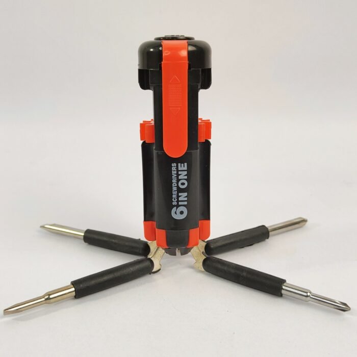 6-in-1 Multi Screwdriver Set with LED Torch Flashlight – Portable Emergency Repair Tool Kit for Home, Car, DIY, Camping & Electrical Work - Image 3