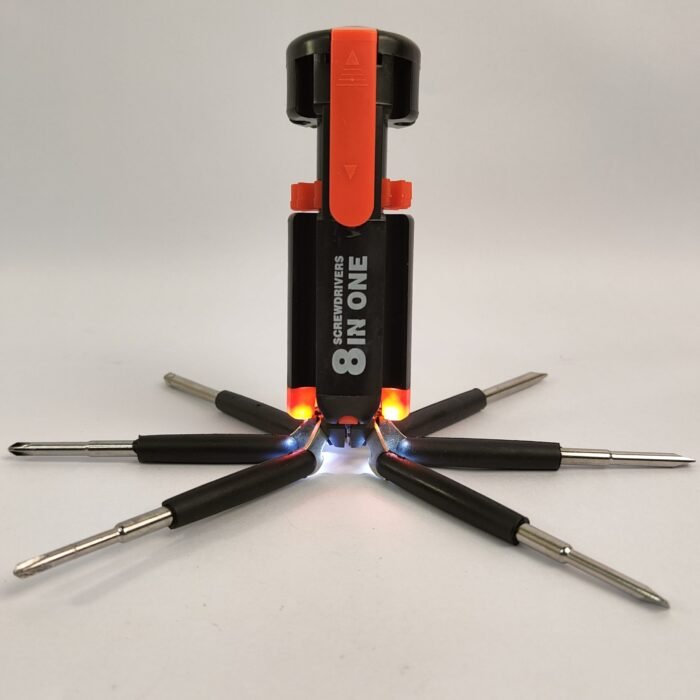 8-in-1 screwdriver set  multi screwdriver tool  screwdriver with LED light  LED torch screwdriver  portable repair tool kit  emergency tool kit - Image 3