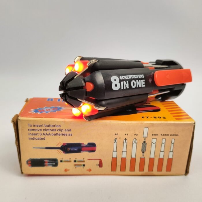 8-in-1 screwdriver set  multi screwdriver tool  screwdriver with LED light  LED torch screwdriver  portable repair tool kit  emergency tool kit - Image 1