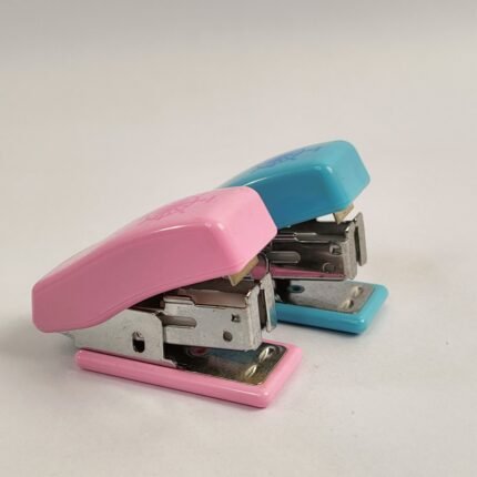 DELI No.0303 Mini Stapler | Compact Office & School Paper Stapler | World Classic Map Design | Portable Small Stapler for Students, Home & Office Use