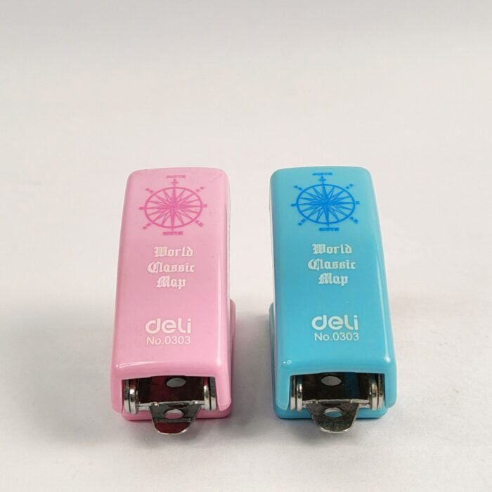 DELI No.0303 Mini Stapler | Compact Office & School Paper Stapler | World Classic Map Design | Portable Small Stapler for Students, Home & Office Use - Image 3