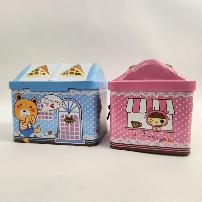 Money Saving Box with Lock & Key | Cute Tin Coin Bank for Children | Portable Piggy Bank for Girls & Boys | Safe Money Storage Box - Image 3