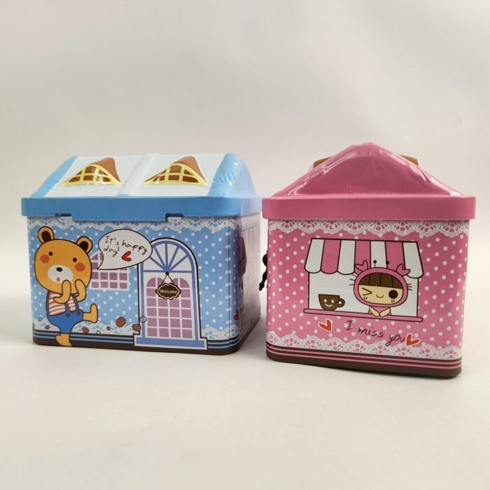 Money Saving Box with Lock & Key | Cute Tin Coin Bank for Children | Portable Piggy Bank for Girls & Boys | Safe Money Storage Box - Image 3