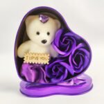 Heart Shape Teddy Bear Gift with Artificial Rose | Romantic Love Gift Set for Girlfriend, Wife & Valentine | I Love You Teddy Flower - Image 2