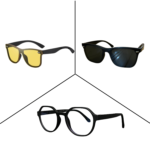3 in 1 Sunglass Combo - One Glass Sunglass+Blue Cut+Night Vision