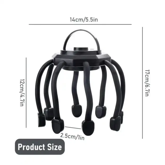 Electric Head Massager Octopus Scalp Massager Therapy Device Electric Octopus Claw Head Scalp Massager 3 Modes Vibration Massag Therapeutic Head Scratcher Relief Head Fatigue Improve Sleep Octopus Head Vibration Relaxing Massagere - Image 2