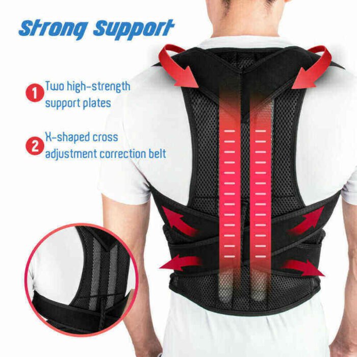 Back Pain Relief Posture Corrector Belt | Adjustable Back Support Brace for Straight Spine, Shoulder & Lower Back Pain | Breathable Posture Support for Men & Women - Image 1
