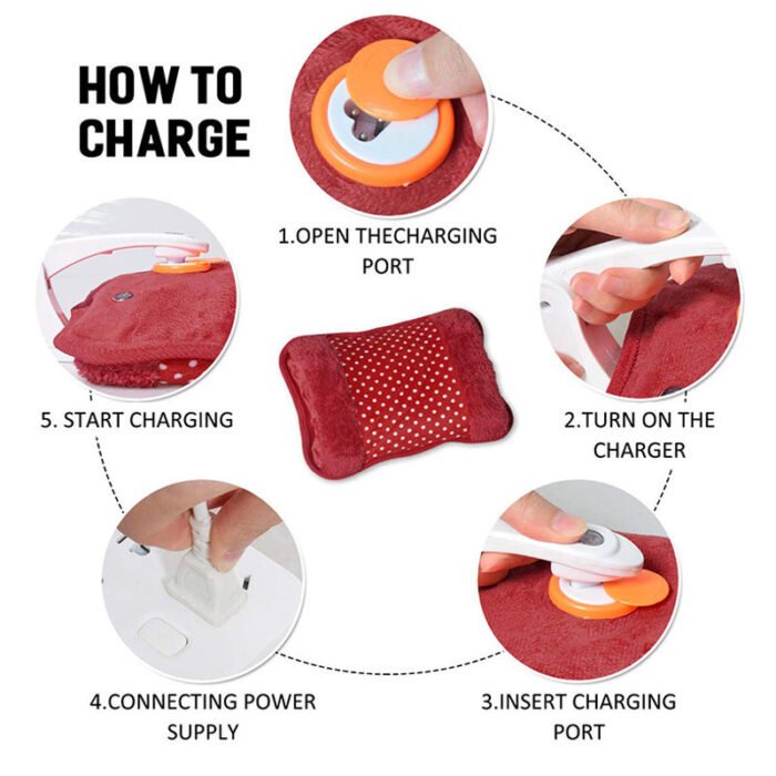 Electric Hot Water Bag Pain Remover – Rechargeable Heating Pad for Back, Neck, Shoulder, Stomach & Body Pain Relief – Multicolor - Image 5