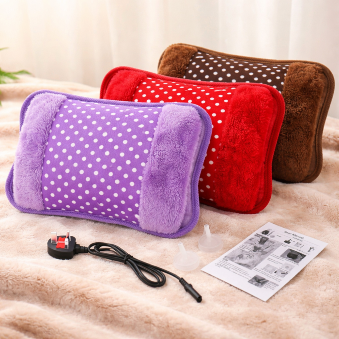 Electric Hot Water Bag Pain Remover – Rechargeable Heating Pad for Back, Neck, Shoulder, Stomach & Body Pain Relief – Multicolor - Image 1