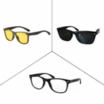 3 in 1 Sunglass Combo - One Glass Sunglass+Blue Cut+Night Vision