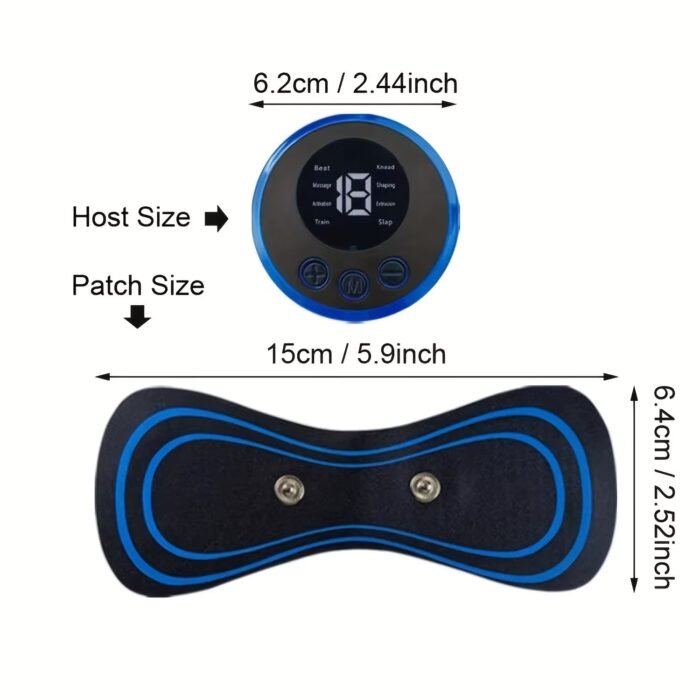 Mini Electric Massager TENS Therapy | Butterfly Muscle Stimulator with Digital Display | Portable Body Massage Pad for Neck, Back, Shoulder & Pain Relief - Image 2