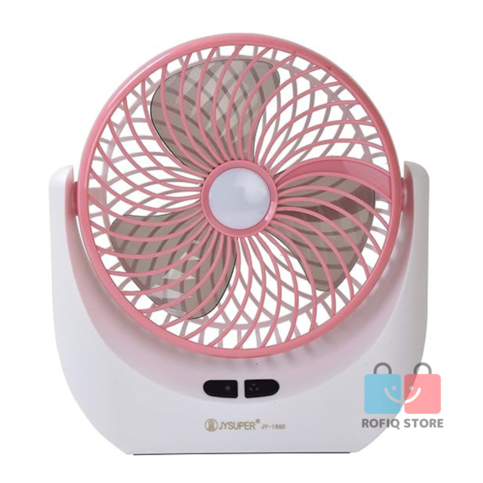 JY Super JY-1880 Rechargeable Mini Fan with LED Light - Image 3