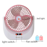 JY Super JY-1880 Rechargeable Mini Fan with LED Light - Image 6