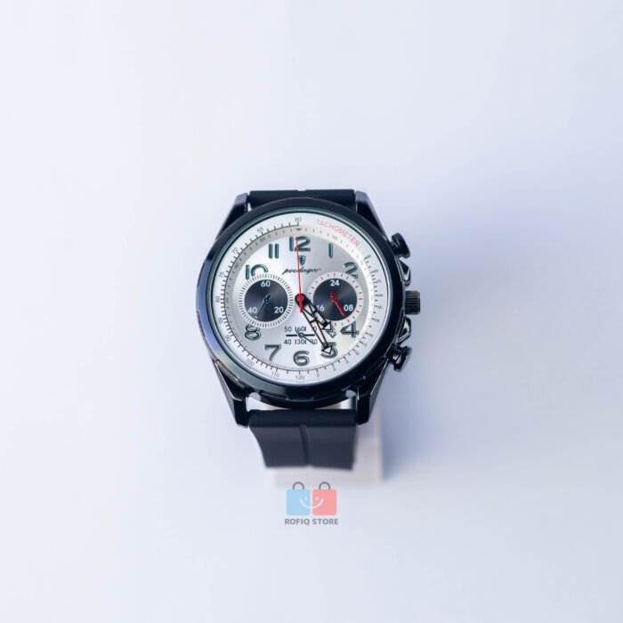 Poedagar Sports Analog Watch Magnetic Rubber Strap Stylish Men - Image 2